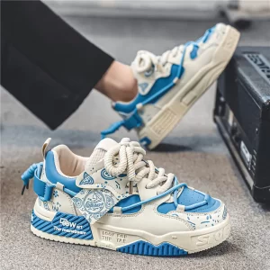 Men Sneakers Ventilate Skate Shoes New Outdoor Casual Shoe Lace Up Vulcanized Shoes for Men Luxury Tenis Shoes Zapatillas Hombre - Image 3