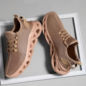 Men Sports Running Black Jogging Shoes Casual Sneakers Brown Outdoor Breathable Mesh Light Black Tennis Outdoor Walking - Image 6