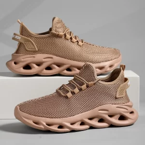 Men Sports Running Black Jogging Shoes Casual Sneakers Brown Outdoor Breathable Mesh Light Black Tennis Outdoor Walking - Image 4