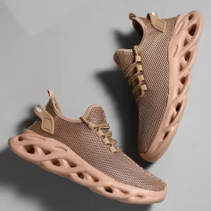 Men Sports Running Black Jogging Shoes Casual Sneakers Brown Outdoor Breathable Mesh Light Black Tennis Outdoor Walking - Image 5