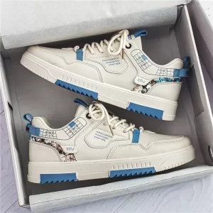 Men's shoes 2024 summer new breathable white shoes men's trendy and versatile thick soled sports board shoes trendy shoes - Image 3